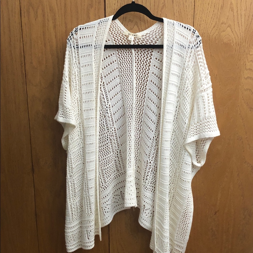 Miami Open Cream Women's Kimono Cardigan Size Large